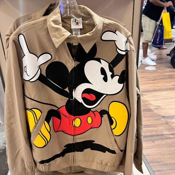 Disney Mickey & Co Collection - Mickey Mouse Tan Zip Up Jacket Unisex Medium - Picture 1 of 8